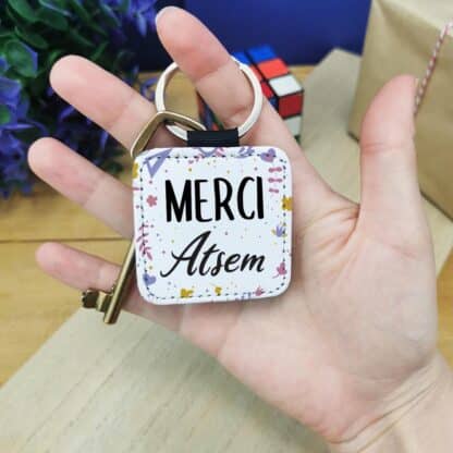 Porte clé "Merci Atsem" - Collection florale