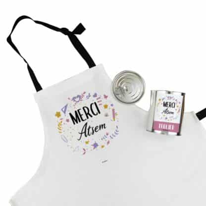 Tablier de cuisine "Merci Atsem" personnalisable - collection florale – Image 6