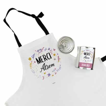 Tablier de cuisine "Merci Atsem" - cadeau personnalisable