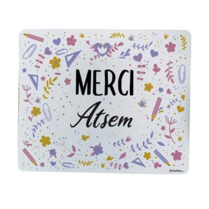 Tapis de souris "Merci Atsem" personnalisable - collection florale – Image 5