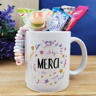 Mug bonbons des années 2000 "Merci"