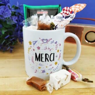 Mug bonbons des années 60  "Merci"