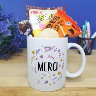 Mug bonbons des années 70 "Merci"