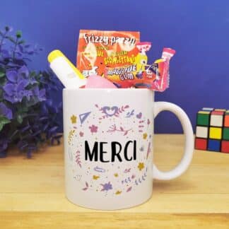 Mug bonbons des années 80  "Merci"