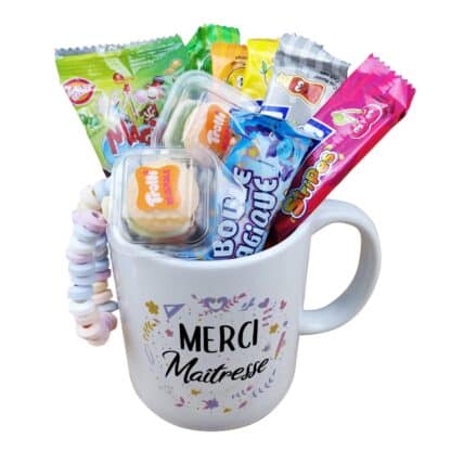 Mug bonbons des années 2000 "Merci Maîtresse"- Cadeau personnalisable