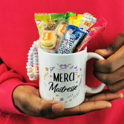 Mug bonbons des années 2000 "Merci Maîtresse"- Cadeau personnalisable