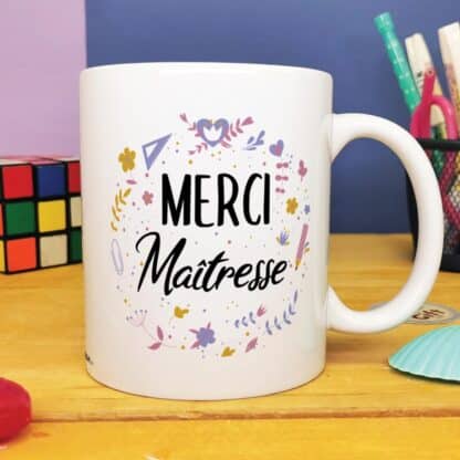 Mug "Merci Maîtresse" - cadeau personnalisable