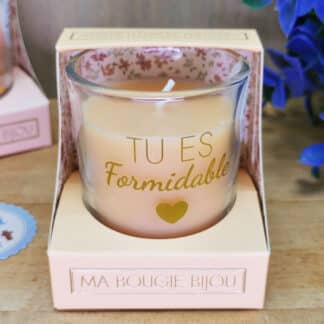 Petite Bougie parfumée + Bijoux surprise "Tu es formidable"