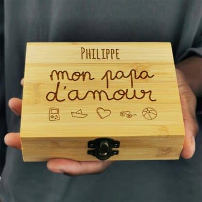 Coffret Cadeau Whisky : 9 pierres dans une boîte personnalisée - Mon Papa d'amour – Image 2