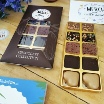 Tablette 10 chocolats "Merci Atsem " made in France (Maison Guinguet) - Cadeau Atsem – Image 5