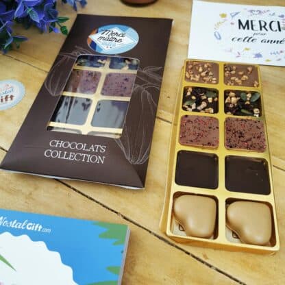 Tablette 10 chocolats "Merci Maître " made in France (Maison Guinguet) - Cadeau Maître – Image 5